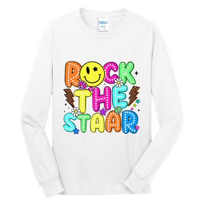 Funny Rock The Test Testing Day Teacher Student Motivational Tall Long Sleeve T-Shirt