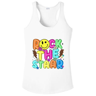 Funny Rock The Test Testing Day Teacher Student Motivational Ladies PosiCharge Competitor Racerback Tank