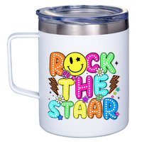 Funny Rock The Test Testing Day Teacher Student Motivational 12oz Stainless Steel Coffee Mug