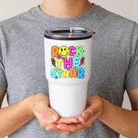 Funny Rock The Test Testing Day Teacher Student Motivational Tumbler