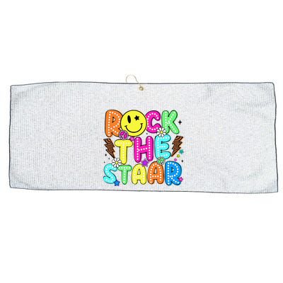 Funny Rock The Test Testing Day Teacher Student Motivational Large Microfiber Waffle Golf Towel