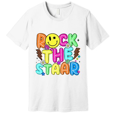 Funny Rock The Test Testing Day Teacher Student Motivational Premium T-Shirt