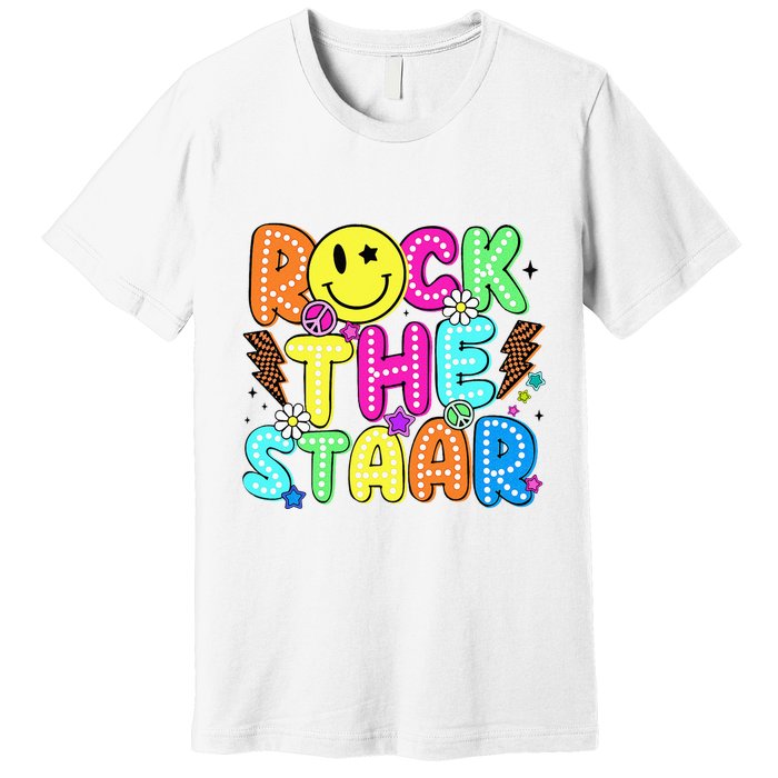 Funny Rock The Test Testing Day Teacher Student Motivational Premium T-Shirt