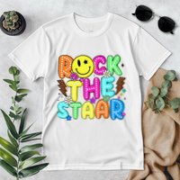 Funny Rock The Test Testing Day Teacher Student Motivational Premium T-Shirt