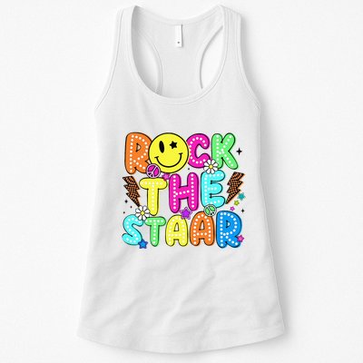Funny Rock The Test Testing Day Teacher Student Motivational Womens Tank Top