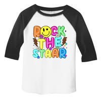 Funny Rock The Test Testing Day Teacher Student Motivational Toddler Fine Jersey T-Shirt