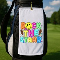 Funny Rock The Test Testing Day Teacher Student Motivational Golf Towel