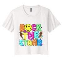 Funny Rock The Test Testing Day Teacher Student Motivational Crop Top