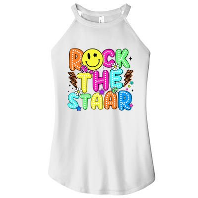 Funny Rock The Test Testing Day Teacher Student Motivational Women's Perfect Tri Rocker Tank