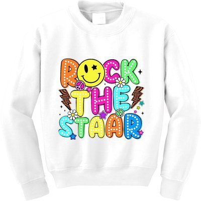 Funny Rock The Test Testing Day Teacher Student Motivational Kids Sweatshirt