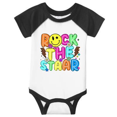 Funny Rock The Test Testing Day Teacher Student Motivational Infant Baby Jersey Bodysuit