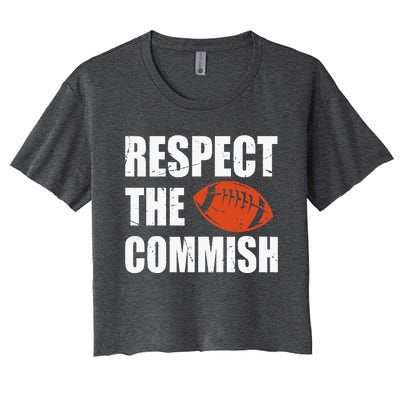 Football Respect The Commish Fantasy Football Champion Women's Crop Top Tee