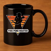 Funny Retro Tabletennis Ping Pong Quote Ping Pong Master Premium 11oz C Handle Ceramic Mug