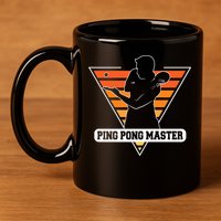 Funny Retro Tabletennis Ping Pong Quote Ping Pong Master Premium 11oz C Handle Ceramic Mug