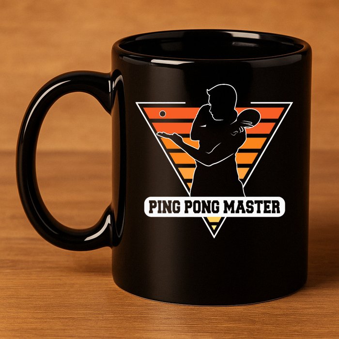 Funny Retro Tabletennis Ping Pong Quote Ping Pong Master Premium 11oz C Handle Ceramic Mug