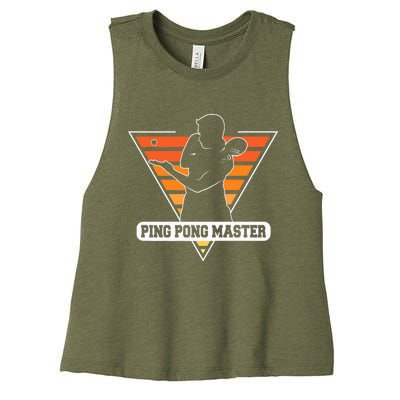 Funny Retro Tabletennis Ping Pong Quote Ping Pong Master Premium Women's Racerback Cropped Tank