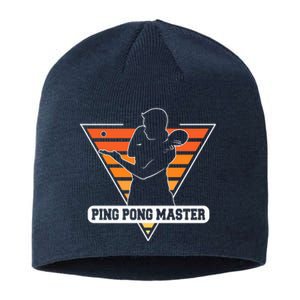 Funny Retro Tabletennis Ping Pong Quote Ping Pong Master Premium Sustainable Beanie