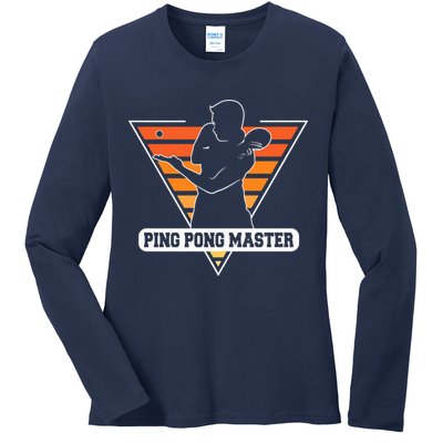 Funny Retro Tabletennis Ping Pong Quote Ping Pong Master Premium Ladies Long Sleeve Shirt