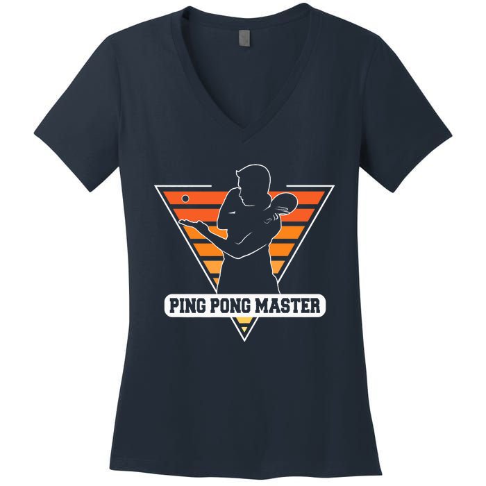 Funny Retro Tabletennis Ping Pong Quote Ping Pong Master Premium Women's V-Neck T-Shirt