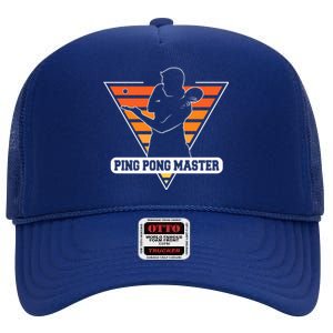 Funny Retro Tabletennis Ping Pong Quote Ping Pong Master Premium High Crown Mesh Back Trucker Hat