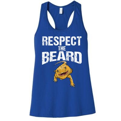 Funny Respect The Beard Gift Cute Bearded Dragon Gift Women's Racerback Tank