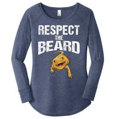 Funny Respect The Beard Gift Cute Bearded Dragon Gift Women's Perfect Tri Tunic Long Sleeve Shirt