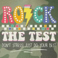 Funny Rock The Test Don't Stress Testing Day Teacher Student Legacy Tie Dye Trucker Hat