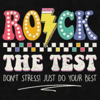 Funny Rock The Test Don't Stress Testing Day Teacher Student Ladies PosiCharge Tri-Blend Wicking Tank