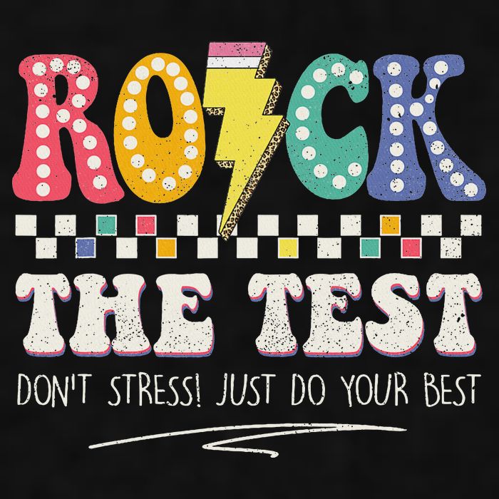 Funny Rock The Test Don't Stress Testing Day Teacher Student Ladies PosiCharge Tri-Blend Wicking Tank