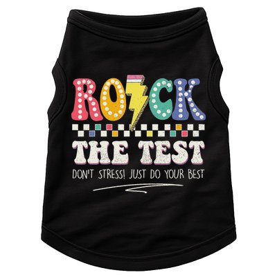 Funny Rock The Test Don't Stress Testing Day Teacher Student Doggie Tank