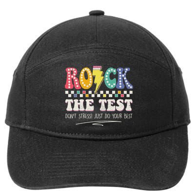 Funny Rock The Test Don't Stress Testing Day Teacher Student 7-Panel Snapback Hat