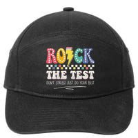 Funny Rock The Test Don't Stress Testing Day Teacher Student 7-Panel Snapback Hat