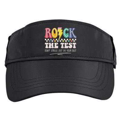 Funny Rock The Test Don't Stress Testing Day Teacher Student Adult Drive Performance Visor