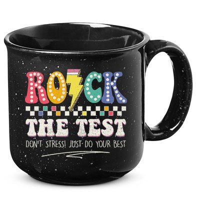 Funny Rock The Test Don't Stress Testing Day Teacher Student 15oz Campfire Ceramic Mug