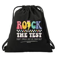 Funny Rock The Test Don't Stress Testing Day Teacher Student Drawstring Bag