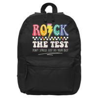 Funny Rock The Test Don't Stress Testing Day Teacher Student 16 in Basic Backpack