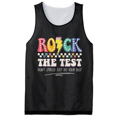 Funny Rock The Test Don't Stress Testing Day Teacher Student Mesh Reversible Basketball Jersey Tank