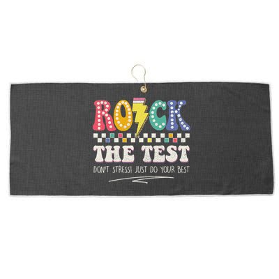 Funny Rock The Test Don't Stress Testing Day Teacher Student Large Microfiber Waffle Golf Towel