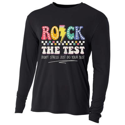 Funny Rock The Test Don't Stress Testing Day Teacher Student Cooling Performance Long Sleeve Crew