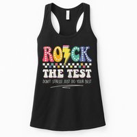 Funny Rock The Test Don't Stress Testing Day Teacher Student Womens Tank Top