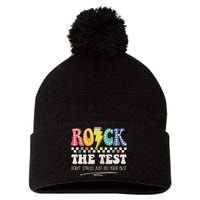 Funny Rock The Test Don't Stress Testing Day Teacher Student Pom Pom 12in Knit Beanie