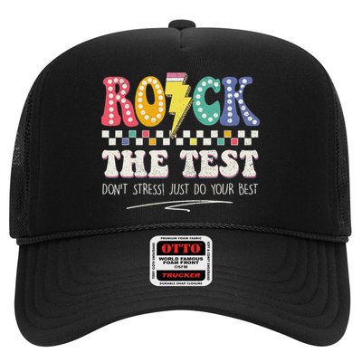 Funny Rock The Test Don't Stress Testing Day Teacher Student Trucker Hat