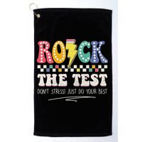 Funny Rock The Test Don't Stress Testing Day Teacher Student Golf Towel