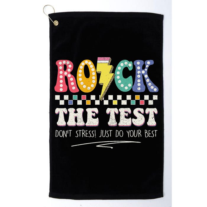 Funny Rock The Test Don't Stress Testing Day Teacher Student Golf Towel