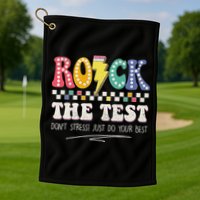 Funny Rock The Test Don't Stress Testing Day Teacher Student Golf Towel