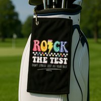 Funny Rock The Test Don't Stress Testing Day Teacher Student Golf Towel
