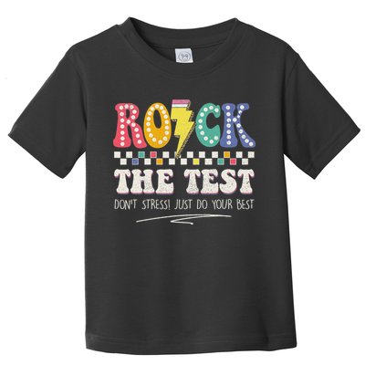 Funny Rock The Test Don't Stress Testing Day Teacher Student Toddler T-Shirt