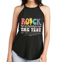Funny Rock The Test Don't Stress Testing Day Teacher Student Women's Perfect Tri Rocker Tank