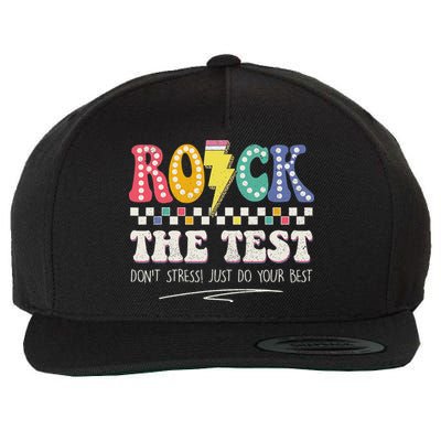Funny Rock The Test Don't Stress Testing Day Teacher Student Wool Snapback Cap