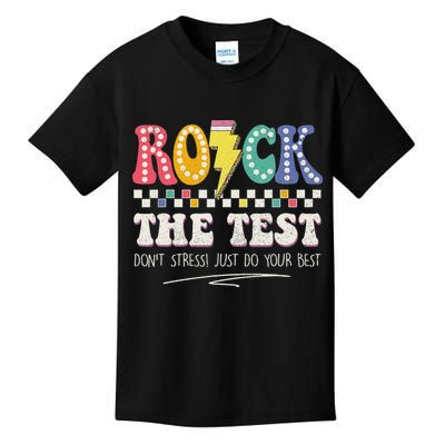 Funny Rock The Test Don't Stress Testing Day Teacher Student Kids T-Shirt